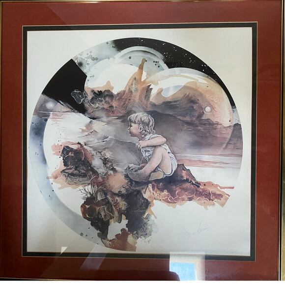 "New Worlds" by Jonas Gerard, signed‎ Lithograph framed and matted 31 x31 - Picture 6 of 9